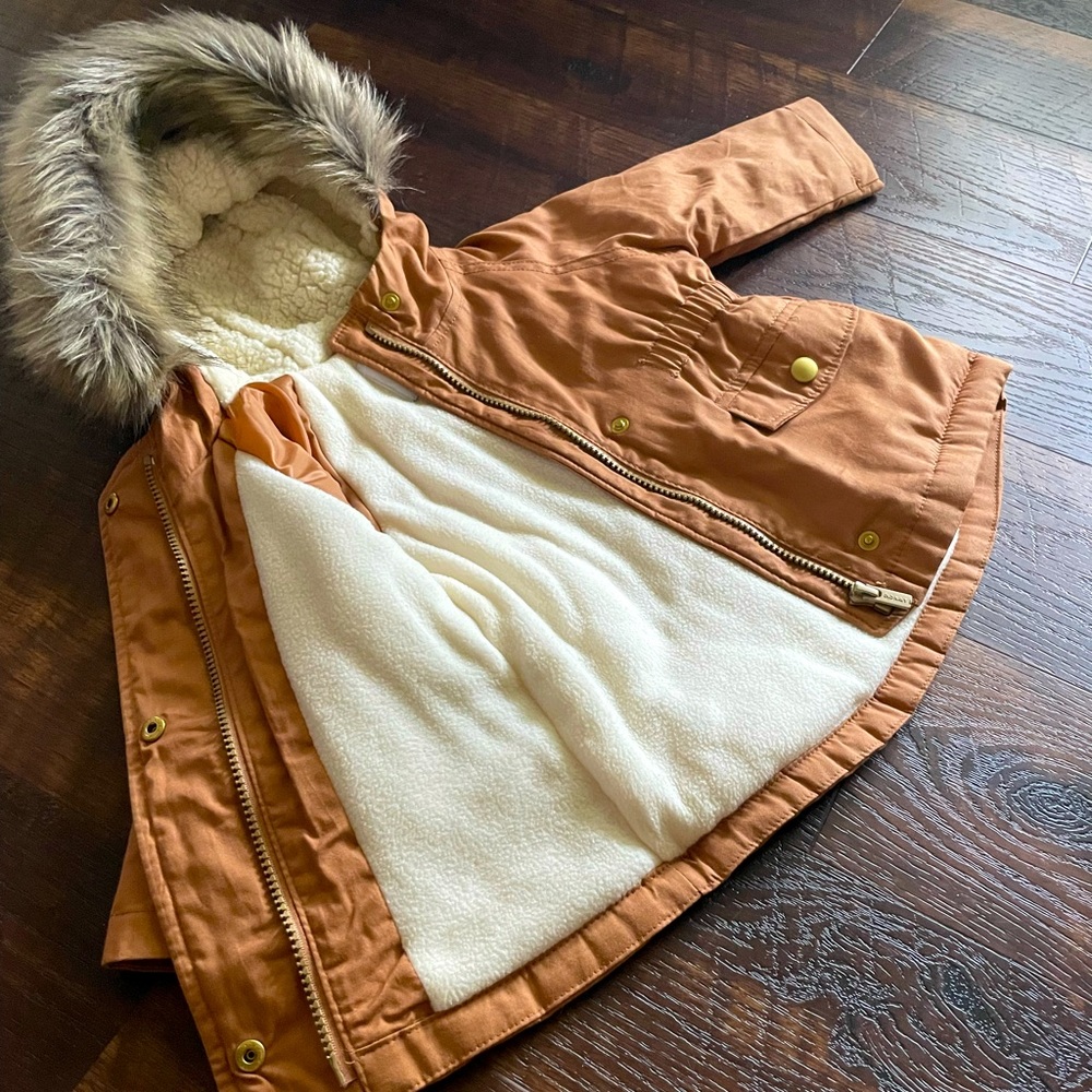 🌸Fur Parka Jacket Girl size 12-18M🌸